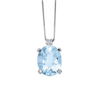 Collana Promesse Donna in Oro Acquamarina COV641B